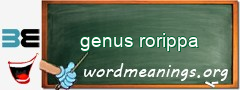 WordMeaning blackboard for genus rorippa